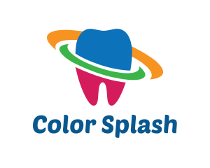 Colorful Tooth Planet logo design