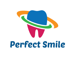 Braces - Colorful Tooth Planet logo design