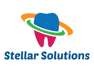 Universe - Colorful Tooth Planet logo design