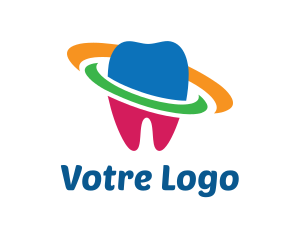 Molar - Colorful Tooth Planet logo design