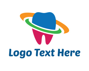 Dentist - Colorful Tooth Planet logo design