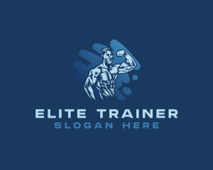 Strong Muscle Man logo design