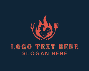 Steakhouse - Spatula Chicken Barbecue logo design