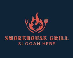 Barbecue - Spatula Chicken Barbecue logo design