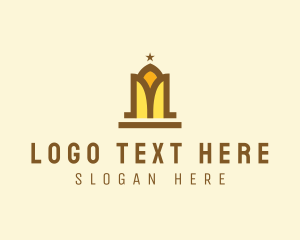Dome - Mosque Letter M logo design