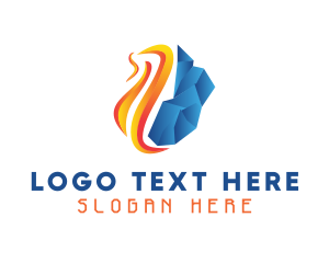 Energy - Flame Glacier Ventilation logo design