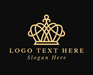 Glamorous - Golden Crown Tiara logo design