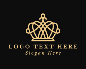 Golden - Golden Crown Tiara logo design