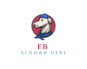 Dog Portrait - Hipster Dog Cap logo design