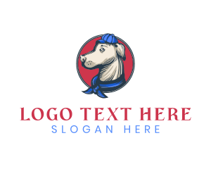 Dog Portrait - Hipster Dog Cap logo design