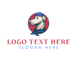 Hipster Dog Cap Logo