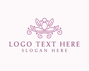 Relax - Yoga Mediation Leaf logo design