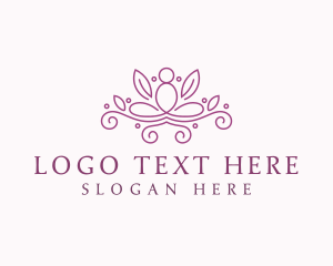 Spirituality - Yoga Mediation Leaf logo design