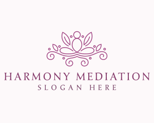 Yoga Mediation Leaf logo design