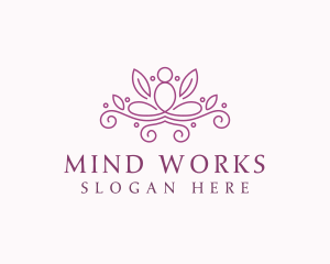 Yoga Mediation Leaf logo design