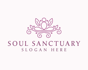 Spirituality - Yoga Mediation Leaf logo design