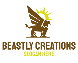 Creature - Sun Creature Griffin logo design