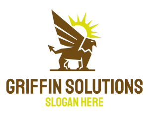 Griffin - Sun Creature Griffin logo design