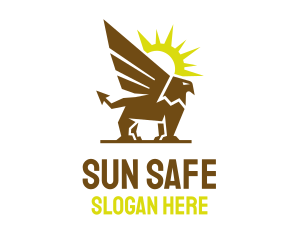 Sun Creature Griffin logo design