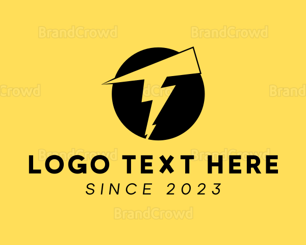 Lightning Power Letter T Logo
