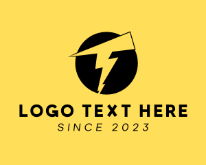 Eletrician - Lightning Power Letter T logo design