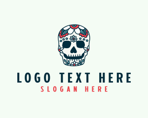Dia De Los Muertos - Festival Halloween Skull logo design