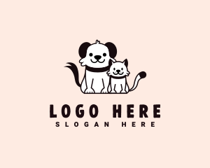 Dog - Cat Dog Friendship logo design