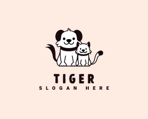 Pet - Cat Dog Friendship logo design