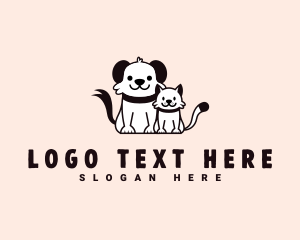 Pet Sitter - Cat Dog Friendship logo design