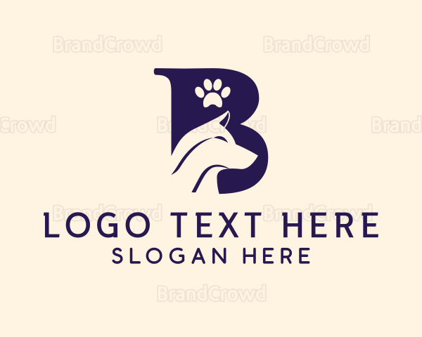 Pet Dog Letter B Logo