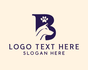 Wolf - Pet Dog Letter B logo design