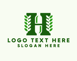 Healthcare - Herbal Capsule Letter H logo design