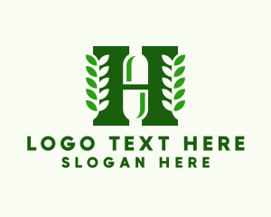 Medical - Herbal Capsule Letter H logo design