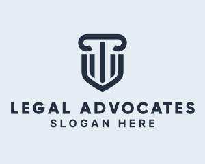 Legal Pillar Shield logo design