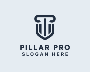 Legal Pillar Shield logo design