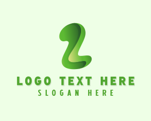 Two - Green Abstract Number 2 logo design