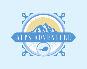 Alps - Austria Map Alps logo design