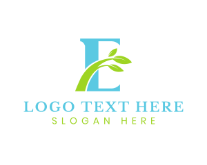 Farming - Organic Leaf Letter E logo design