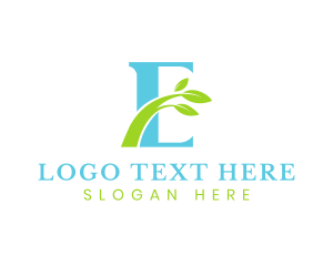 Supplement - Organic Leaf Letter E logo design