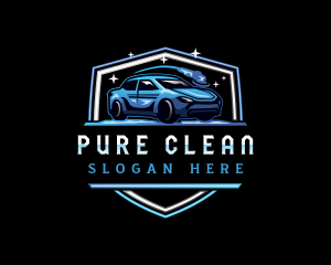 Car Cleaning Shield logo design