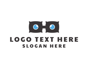 Sleep - Gray Pillow Eyeglasses logo design