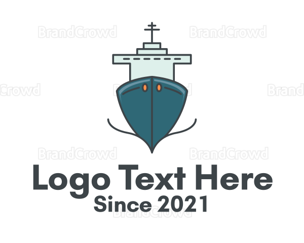 Blue Ferry Ship Logo