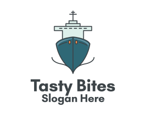 Blue Ferry Ship Logo