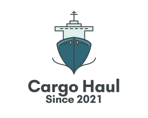 Blue Ferry Ship logo design