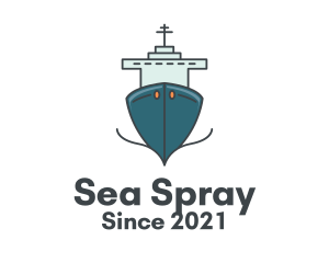 Blue Ferry Ship logo design