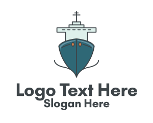 Blue Ferry Ship Logo