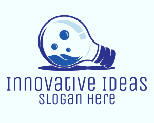 Blue Light Bulb logo design