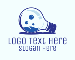 Smart - Blue Light Bulb logo design