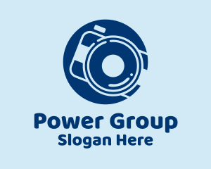 Blue Photo Camera Lens  Logo