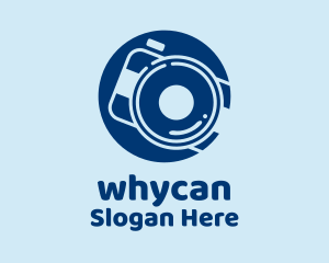 Blue Photo Camera Lens  Logo